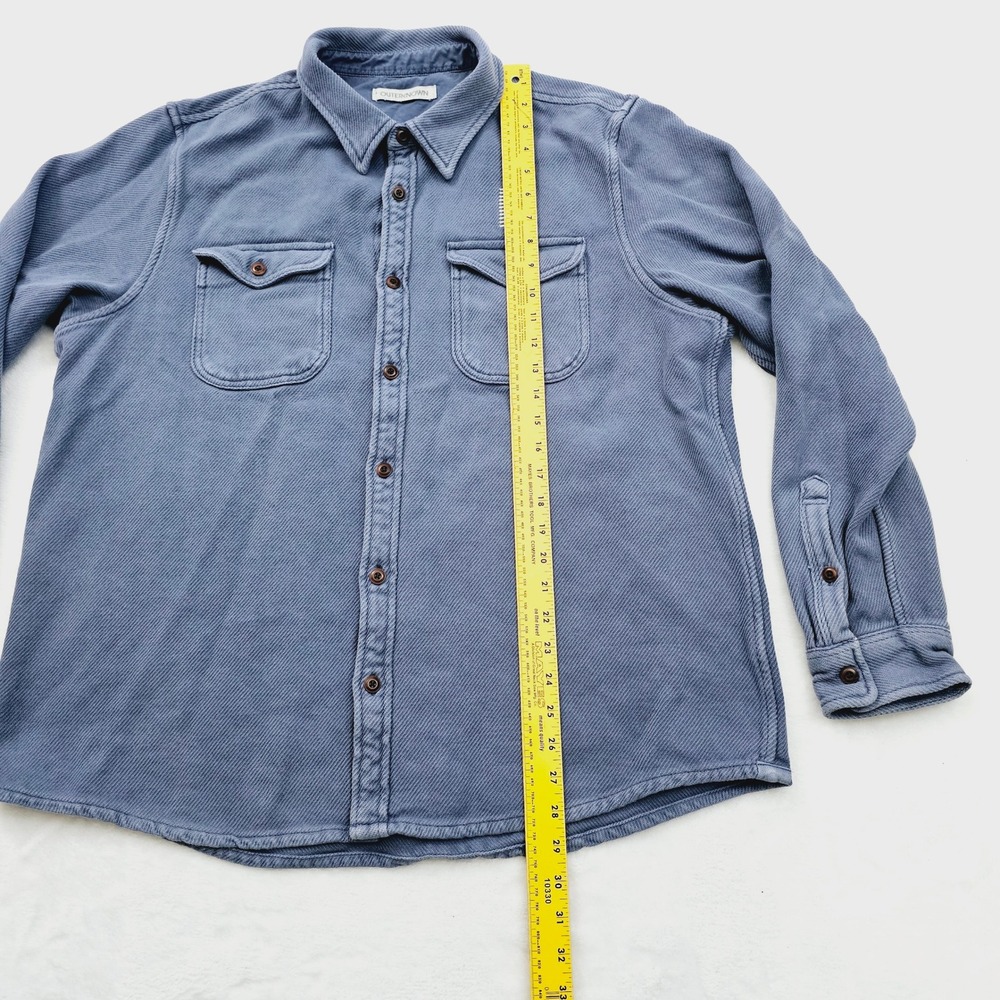 Outerknown Blanket Shirt Mens XL Blue Heavyweight Twill Organic Cotton Surf Core - Picture 8 of 11